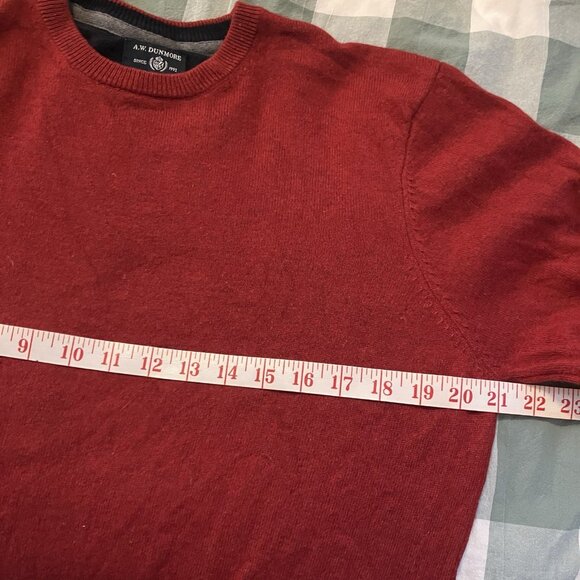 A.W. Dunmore Cashmere & Silk Sweater Mens EU 48 Red Pullover Grandpa Knit - Picture 8 of 8